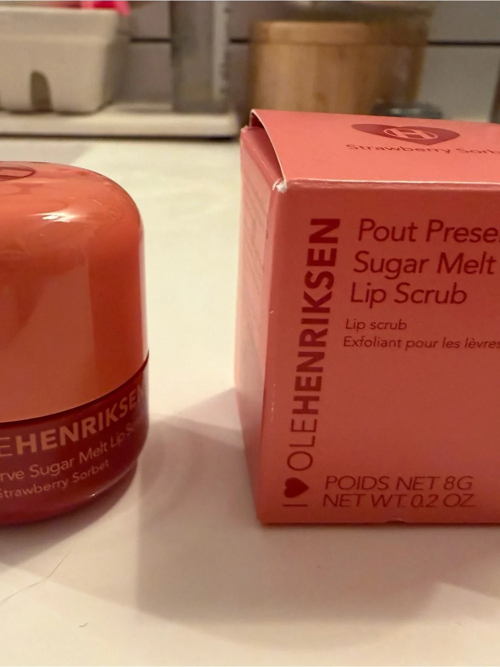 Ole Henriksen Strawberry Sorbet Pout Preserve Sugar Melt Lip Scrub